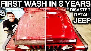 First Wash in 8 Years: Abandoned Jeep Wrangler Detail Amazing Transformation and Reaction!