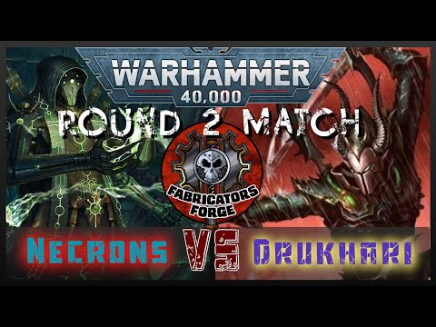 Fabricator's Forge April GT - ROUND 2 - Evan's Necrons vs Anthony's Drukhari