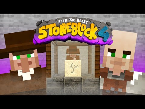Stoneblock 4 Minecraft Modpack EP2 Unearthed Villager WORK FOR YOU!!!