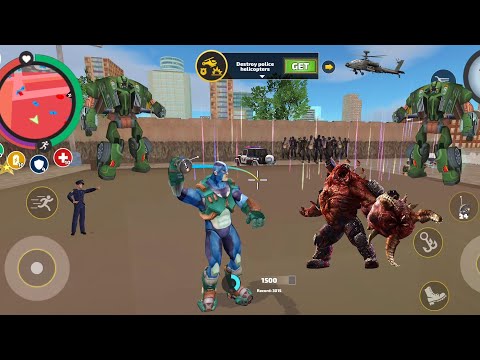 Rope Hero: Vice Town (Rope Hero on Army Base) Dancer Grenade on Helipad - Android Gameplay HD