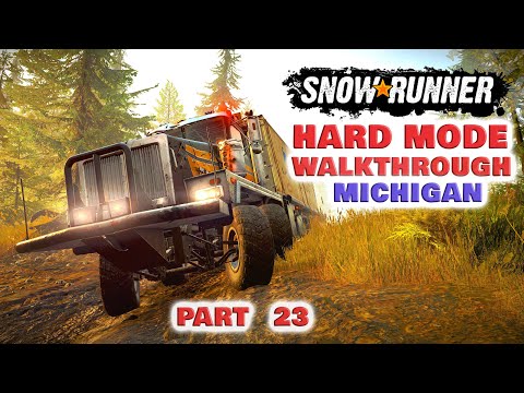SnowRunner Hard Mode Walkthrough Part 23 | Broken Antenna | Michigan | Island Lake
