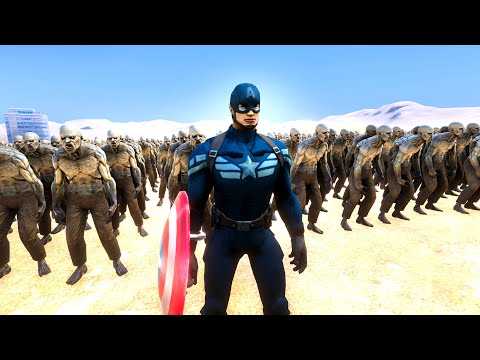 Kaptan Amerika Vs 1000 Zombi Ordusu Savaşıyor