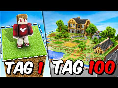 100 days of Minecraft HARDCORE on a growing chunk