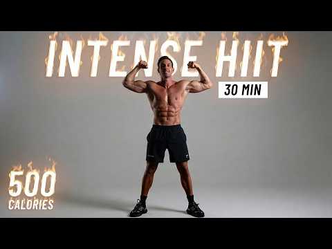 30 Min Fat Burning HIIT Workout - Full body Cardio, No Equipment, No Repeat