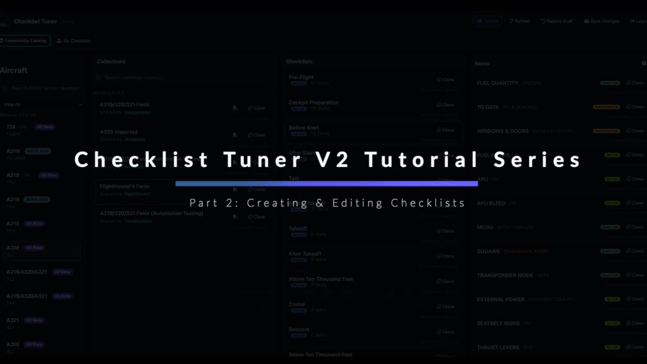 Part 2 - Creating and Editing Checklists | Checklist Tuner V2 Tutorial Series