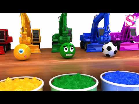 Bajka dla dzieci traktory i zabawne kulki nauka kolorów po polsku LEARNING COLOUR AND CAR