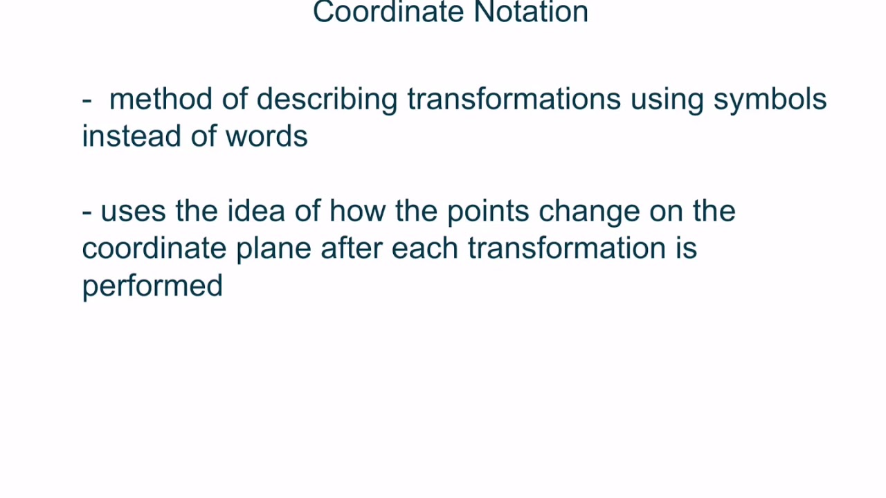 Coordinate Notation for Translation
