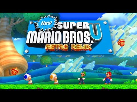 New Super Mario Bros U Retro Remix - World 1 - 100% Walkthrough