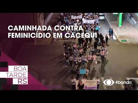 Caminhada contra feminicídio em Cacequi