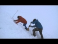 Avalanche search - digging with two people