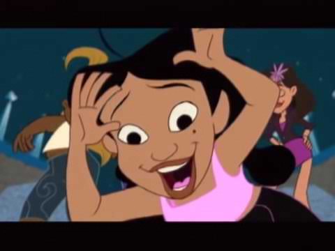 The Proud Family trailer frame with Penny and friends smiling mid-song