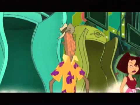 Animated montage of The Proud Family Movie trailer showing the villain lab and island set-up