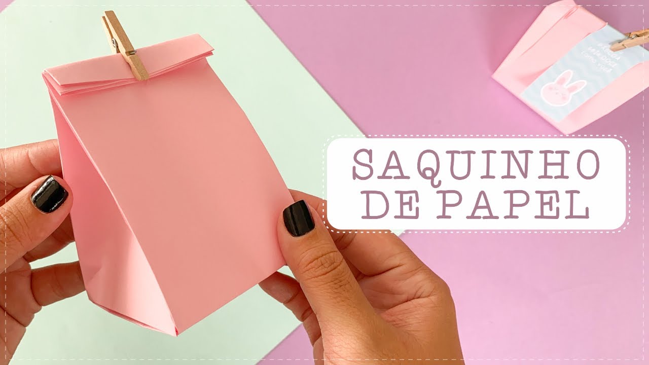 Watch Now SAQUINHO DE PAPEL SUPER FÁCIL DE FAZER | DIY SAQUINHO DE PAPEL SUPER FÁCIL DE FAZER | DIY