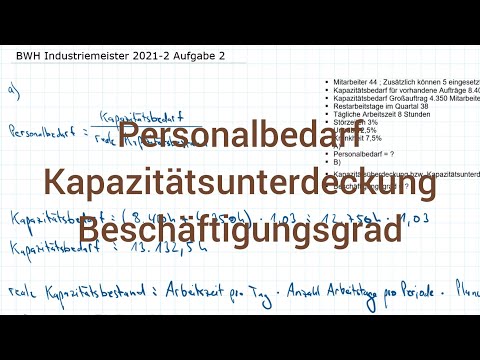 BWH Industriemeister Metall 2021-2 Herbst Aufgabe 2 - Personalbedarf, Zusatzbedarf