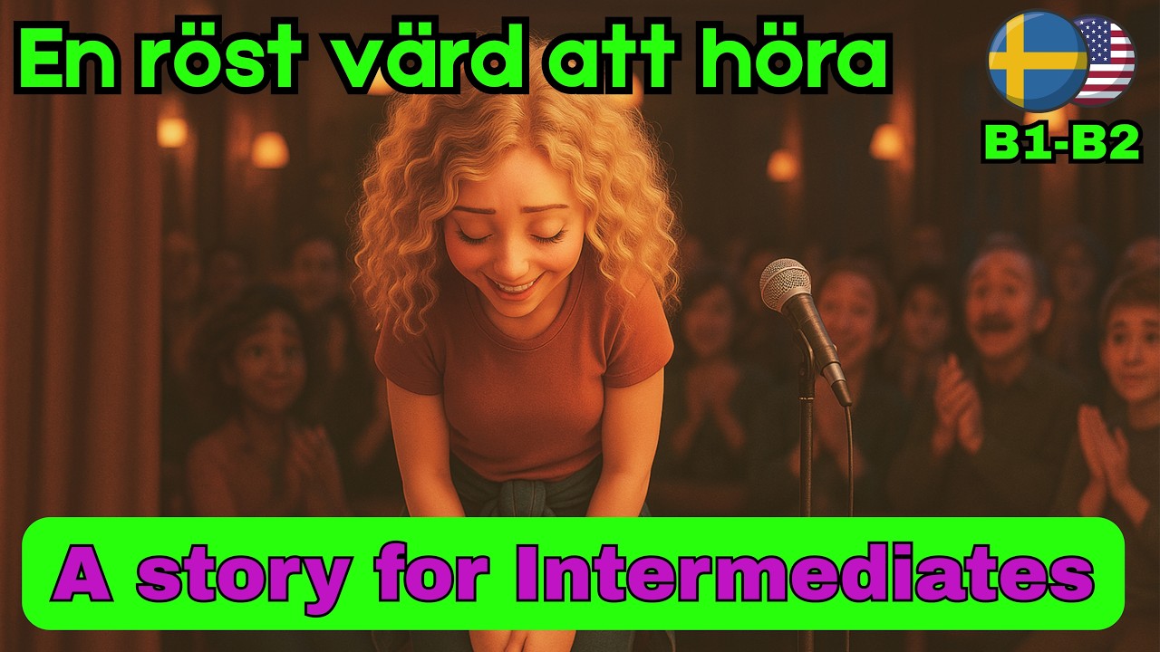 Learn Swedish FAST (Lär dig svenska) 🇸🇪 Short Story for Intermediate (B1-B2) + Subtitles | #12 - YouTube video featuring the word stillness