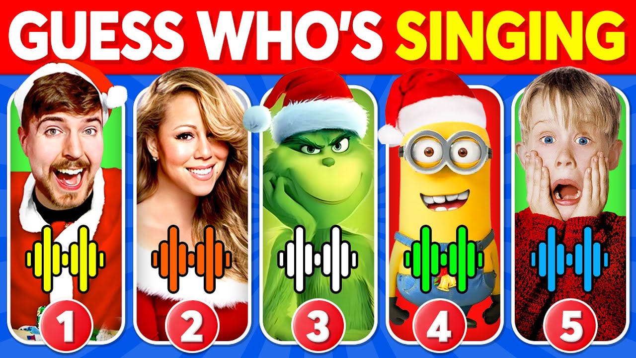Guess Who's Singing 🎅🎤🎶 CHRISTMAS Song Edition 🎁 | Mariah Carey, Home Alone, Grinch