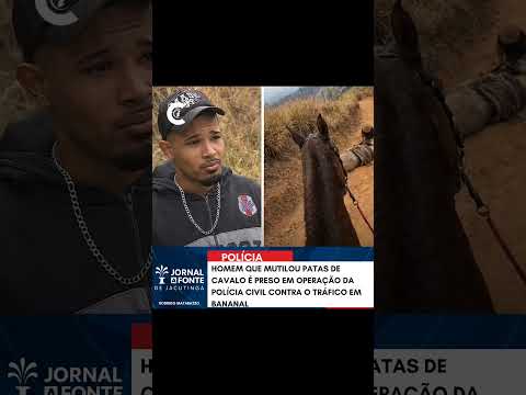 HOMEM QUE MUTILOU PATAS DE CAVALO É PRESO EM OPERAÇÃO DA POLÍCIA CIVIL CONTRA O TRÁFICO EM BANANAL