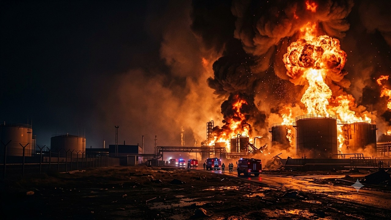 BLACK SMOKE OVER RUSSIA! DRONE STRIKES IGNITE MAJOR OIL DEPOT FIRES || 2026