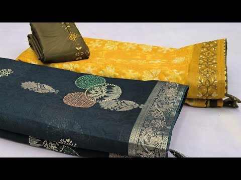 New Fancy Blouse Sarees|Georgette Sarees|Jaipuri Sarees#newsarees #sareecollection 