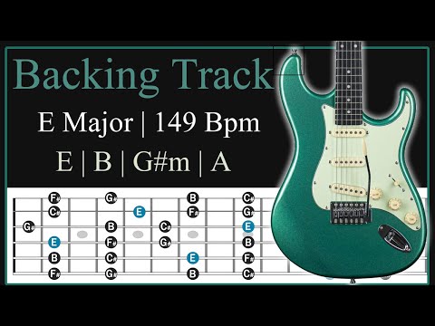 E Major Guitar Backing Track | 149 Bpm