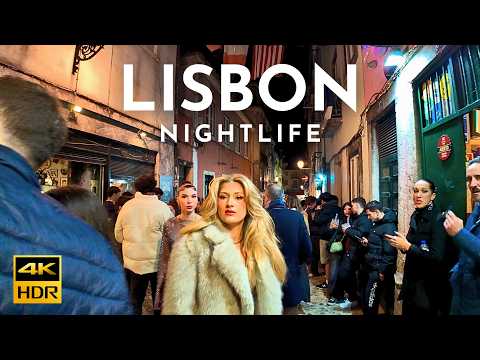 Nightlife in Lisbon Portugal: BAIRRO ALTO February 2025 - 4K HDR