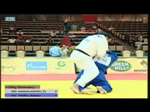 JUDO Zviad Khanjaliashvili(GEO)-matthieu thorel (FRA) +100 Kg Grand Prix Abu Dhabi 2011