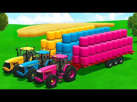 CUT GRASS AND MAKE BALES WITH JOHN DEERE TRACTORS - Farming Simulator 25