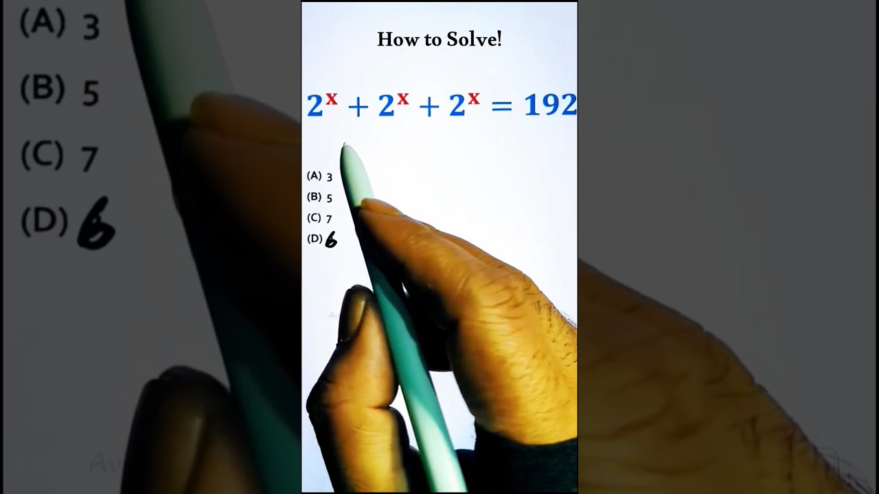 Nice exponential math problem with base 2 #shorts #maths