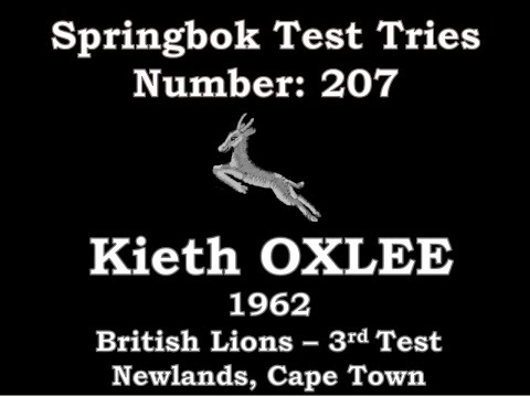 Kieth Oxlee - Springbok Test Try 207 - 1962 vs British Lions 3rd Test, Newlands