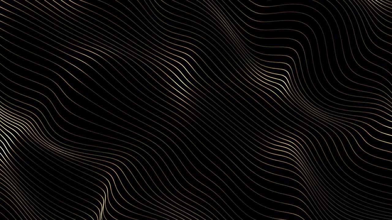 Gently Flowing Shiny Golden Wavy Lines Background - Looping Free Stock Video