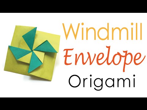 Easy☺︎Origami Paper Windmill Envelope - Origami Kawaii〔#076〕