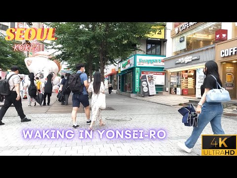 [4K] Walking in Yonsei-ro, Walking Tour Seoul, South Korea 2022, Just Go!