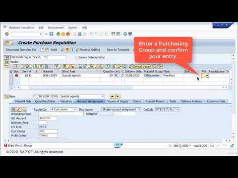 Create Purchase Requisition in SAP ERP Demo