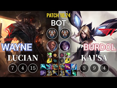 GRF Wayne Lucian vs T1 Burdol Kai'Sa Bot - KR Patch 10.24
