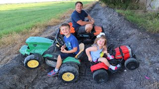 Playing in the mud with kids tractors compilation | Tractors for kids
