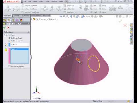 SolidWorks Tutorials - Extruded Boss on Non Planar Surface