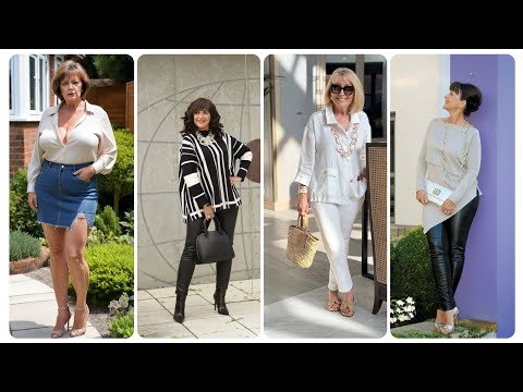 Donne anziane attraenti OVER 40 50 60 e 70 | Abiti eleganti alla moda per donne anziane #45