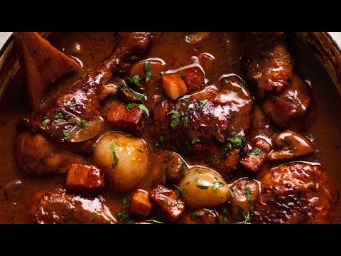 Coq au Vin (French chicken stew in red wine sauce)