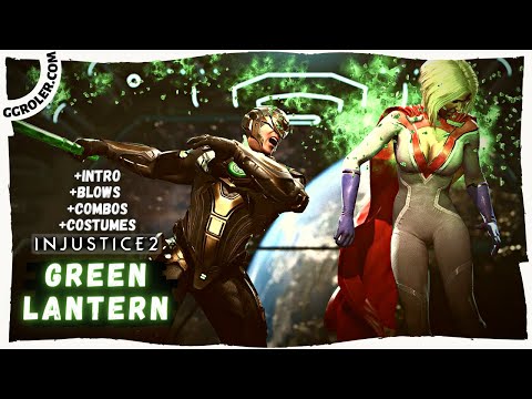 Injustice 2 👊 GREEN LANTERN - All Costumes, intro, Blows, Combos