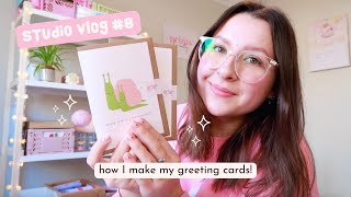 STUDIO VLOG #8 ✿ how I design and make my greeting cards, updating my website & packing orders