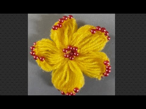 Beautiful Woolen Flower 🌺🌺.. using a scale...Super easy idea #Handembroidery