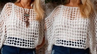 BLUSA CALIFÓRNIA - BLUSA DE CROCHÊ PRÁTICA, RÁPIDA E MUITO ECONÔMICA