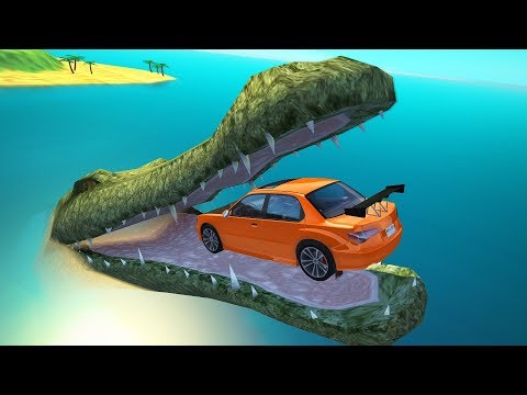 Jumping into Giant Crocodile Mouth Crashes - BeamNG.drive