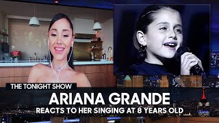 Ariana Grande Reacts to Footage from Her First Singing Gig at 8 Years Old | The Tonight Show video