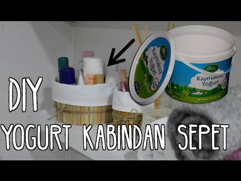 Yoğurt Kabından Sepet Yapımı / KENDİN YAP / DIY Easy Basket