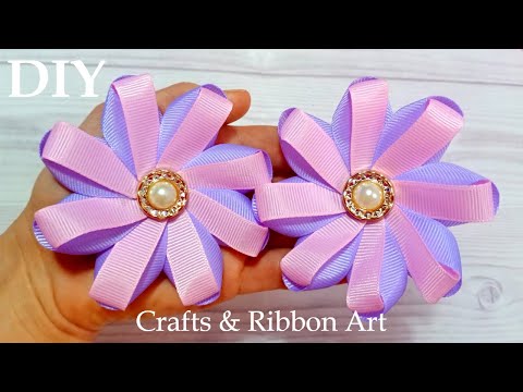 Super Easy Ribbon Flower Making/ Amazing Ribbon Flower Work/ Ribbon Tricks/ DIY Kanzashi Flower #6