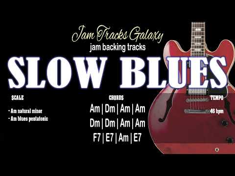 Blues Backing Track in Am // SLOW BLUES jam track // (46 bpm)
