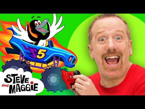 Magic Monster Truck Race with Steve and Maggie 🚗✨ | Haunted Halloween Monster Tricks | Toys for Kids