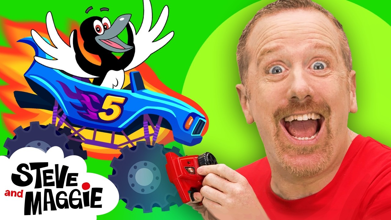 Magic Monster Truck Race with Steve and Maggie 🚗✨ | Haunted Halloween Monster Tricks | Toys for Kids