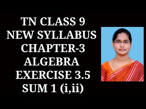 9th maths Ch-3 Algebra | Ex-3.5:(1st sum) | Samacheer 2021